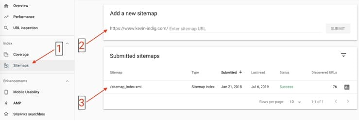 kiểm tra sitemap bằng Google Search Console