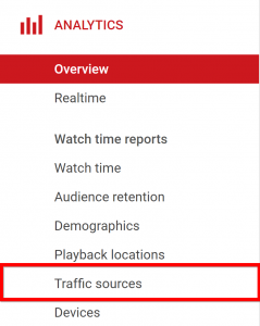 Click vào analytics và traffic sources Click vào analytics và traffic sources