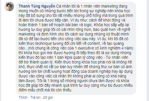 Ý kiến học viên Nguyễn Thanh Tùng
