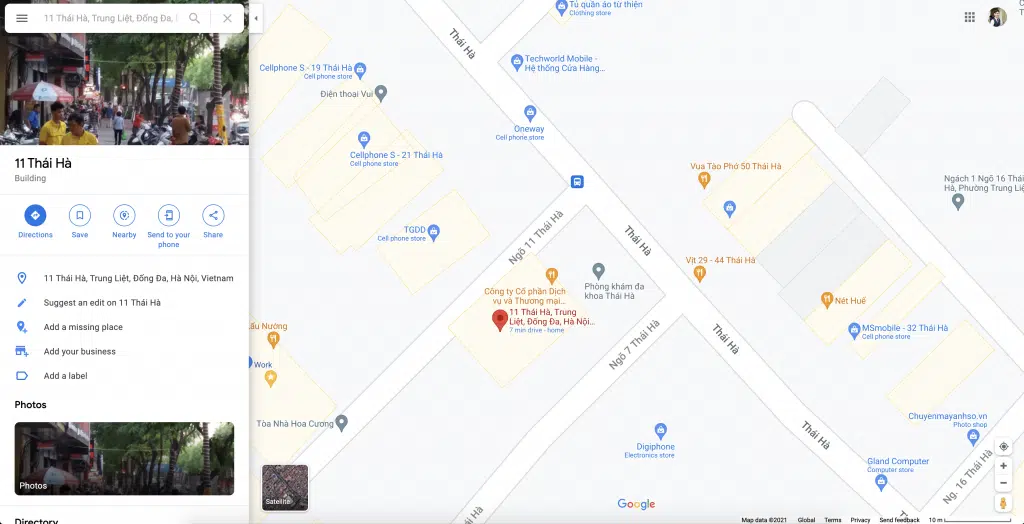 Tìm địa chỉ trên Google Map