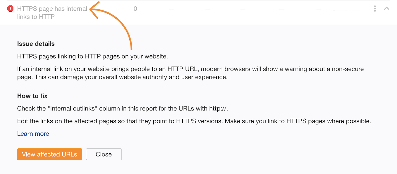 Sai lầm 3: Liên kết nội bộ không được cập nhật lên HTTPS