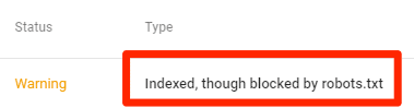 Đã lập chỉ mục, mặc dù bị chặn bởi robots.txt