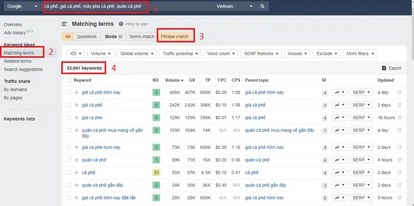 sử dụng tính năng Keyword Explorer