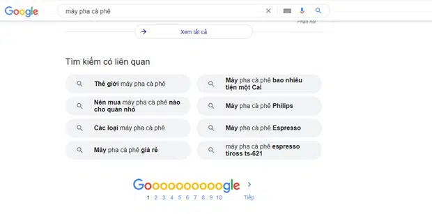 tìm kiếm có kết quả liên quan