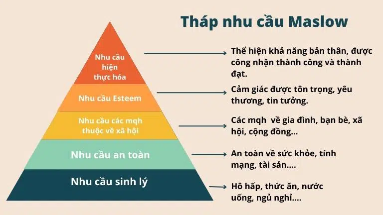 Tháp nhu cầu Maslow và ví dụ thực tế dễ hiểu