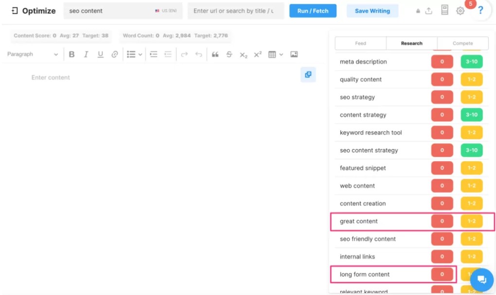 công cụ tối ưu content configuration - MarketMuse
