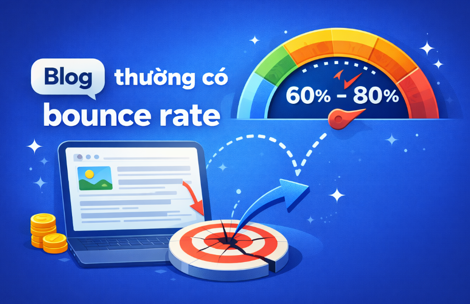 Bounce rate blog thường cao do hành vi đọc một bài viết