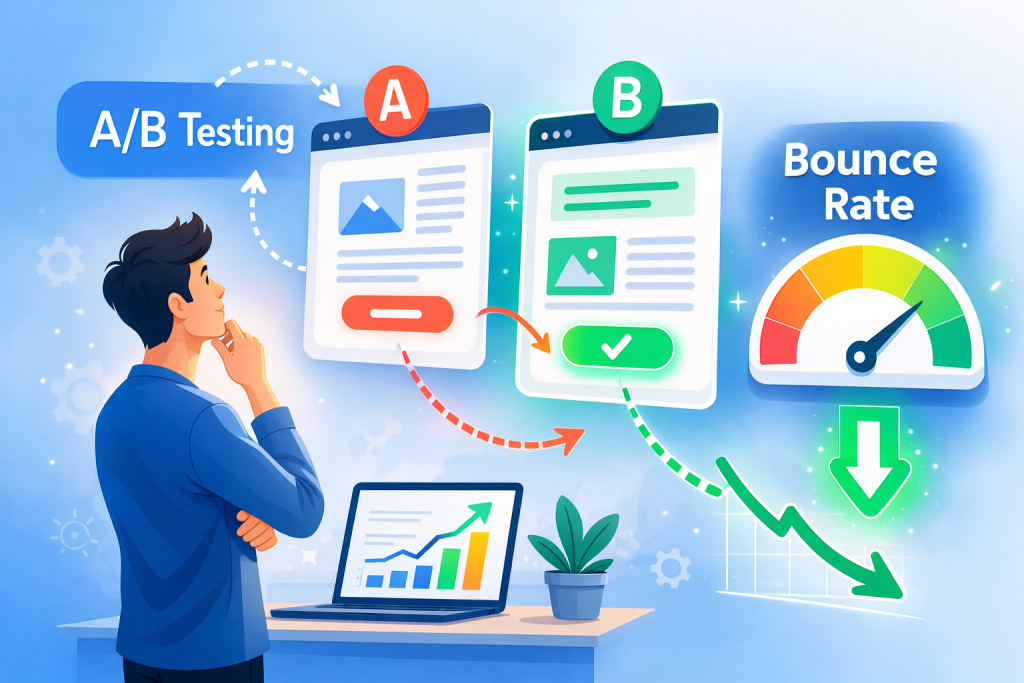 A/B Testing giúp cải thiện bounce rate và trải nghiệm web